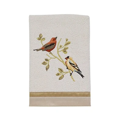 Image of Avanti Linens Hand Towel, Soft &amp; Absorbent Cotton, Nature Bathroom Decor (Gilded Birds Collection), Ivory