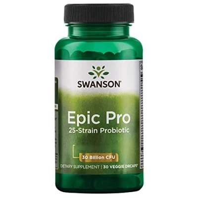 Image of Swanson, Epic Pro 30 Billion, 25 Good Bacterial Strains with Billion Cultures, Capsules, Soy Free, Gluten Non GMO