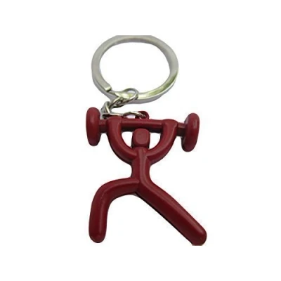 Image of Fat catz copy Red solid metal bodybuilding weight lifting keyring