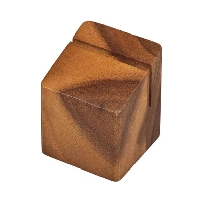 Image of Tala Riser / Menu Holder, Lacquered Acacia Wood Display Stand for Menus, Signs, and Small Items, Rustic Countertop Home, Cafe or Restaurant use, Measures 5.5x5.5x6.6cm