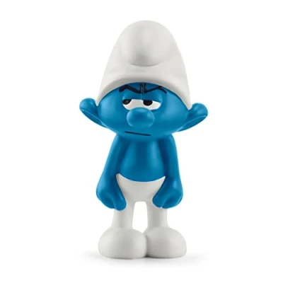 Image of SCHLEICH 20836 Grouchy Smurf Pre School Smurfs Toy Figurine for children aged 3+, Blue