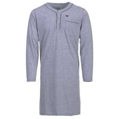 Image of Henry Terre Mens Long Sleeve Plain Chest Pocket Nightshirt Nightdress M 3XL, blue navy,