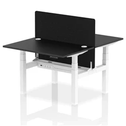 Image of Air B2B 1200x800mm Adjustable 2P Bench Desk CP Black/White + Screen