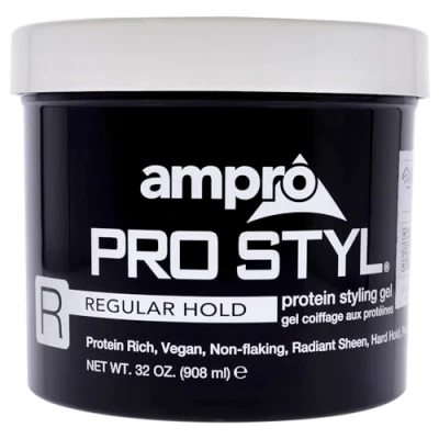 Image of Ampro Pro Styl Styling Gel Protects and Strengthens Your Strands Non Flaking, Alcohol Free, Vegan Formula Flexible, Touchable Hold for All Hair Textures Regular 908 g