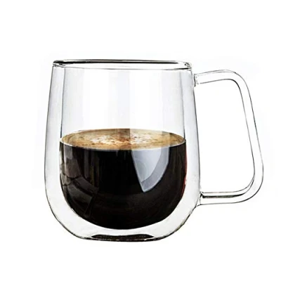 Image of Double Wall Insulated Glass Coffee Mugs or Tea Cups Glasses Espresso Set 200ml with Floating Effect Resistant