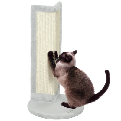 Image of PawHut Cat Scratching Post, 56cm Corner Scratch Post with Sisal Pad, for Indoor Corners, Table Sofa Grey