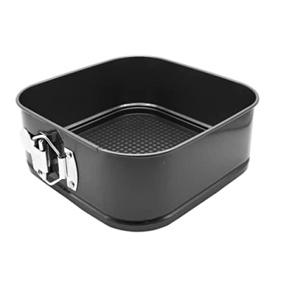 Image of Abcsea 1 Piece Square Springform Cake Tin, Pudding Pan, Tins for Baking Non Stick, Bake Tin Cake, Pans Cakes, PFOA free, Robust mm Carbon Steel, 18 cm