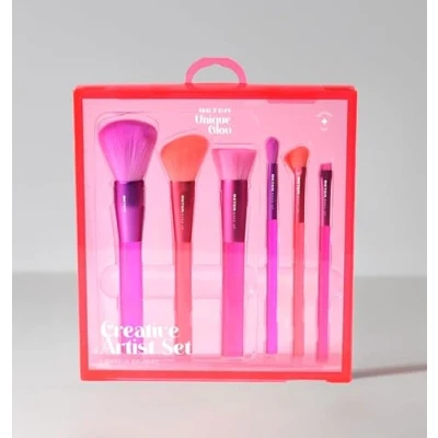 Image of Beter Glow Collection Makeup Brush Set, 6 Brushes for Face and Eyes, Set Powders, Foundation, Blush, Eyeshadows, Ideal Gifts, Christmas