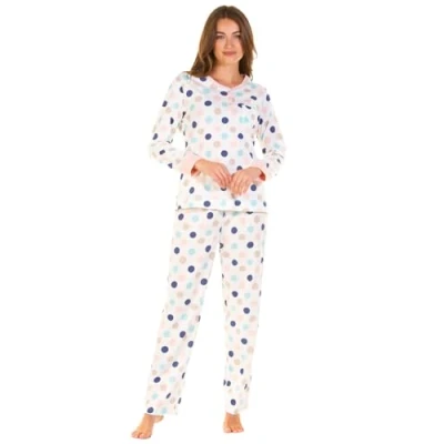 Image of Undercover Ladies &#039;Misty Dots&#039; Long Sleeve Pyjamas 2007 Aqua 18 20