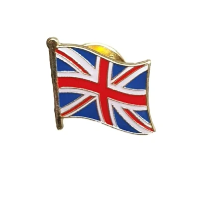 Image of Fat catz copy Patriotic Supporters Union Jack Flag Pole Metal Enamel Lapel Pin Badge Great Britain GB UK Jubilee