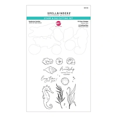 Image of Spellbinders Garden Stamp &amp; Die Set from The Seahorse Kisses Collection by Dawn Woleslagle, Metal, ONE
