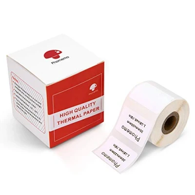Image of Phomemo M110 Labels for m120 M200 M220 Label Printer,Square Self Adhesive Multi Purpose Thermal Sticker Paper Barcode,Name,Address,1.18&quot; x 0.79&quot; (30x20mm), 230 Labels/Roll