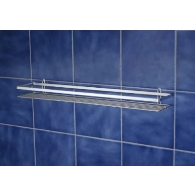 Image of Single Chrome Bathroom Shelf Rectangular Shape by Satina