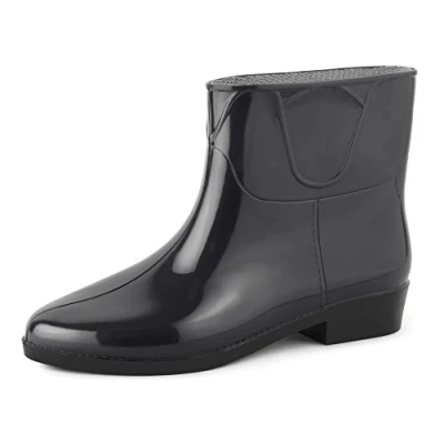 Image of Ladeheid Women&#039;s Ankle Rubber Wellington Boots LAZT201801 (Black/Black, 5 UK)