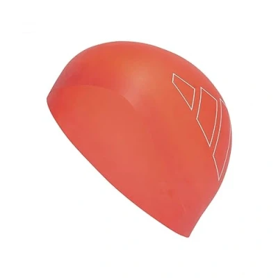 Image of adidas Unisex Logo Swim Cap, Bright Red/White, One size