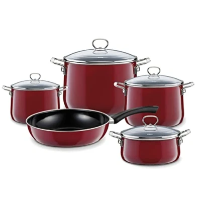 Image of Riess Nouvelle Top 3000 Rosso Set of Dishes 5 Pieces Maroon