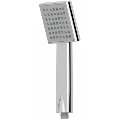 Image of Modern Square Shower Head High Flow Single Spray Pattern Polished Chrome Handset