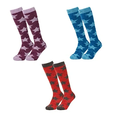 Image of LeMieux Fluffies Adults Socks Marine, Sienna &amp; Fig