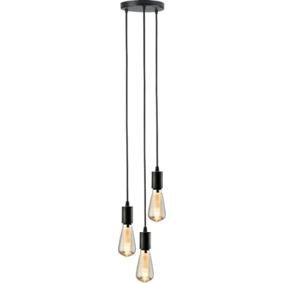 Image of KnightsBridge CALLA 230V E27 Contemporary 3 Light Pendant Matt Black
