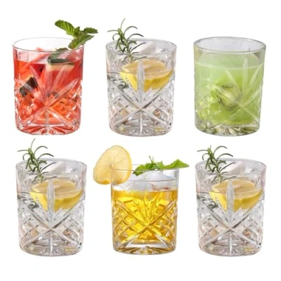 Image of Royal Cuisine 6X 300ml Crystal Clear Drinking Glasses Short Whiskey Glass Water Tumbler Whisky Brandy Juice Cocktail Drinkware Glassware