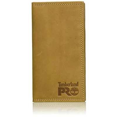 Image of Timberland PRO Men&#039;s Leather Long Bifold Rodeo Wallet with RFID, Wheat, One Size