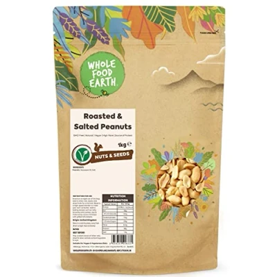 Image of Wholefood Earth Roasted and Salted Peanuts 1 kg GMO Free Natural High Fibre Source of Protein