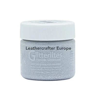 Image of Angelus Glitterlites 1oz (30ml) Acrylic Leather Paint (Silver Spark)