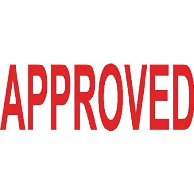 Image of Colop &quot;Approved&quot; Green Line Word Stamp Red