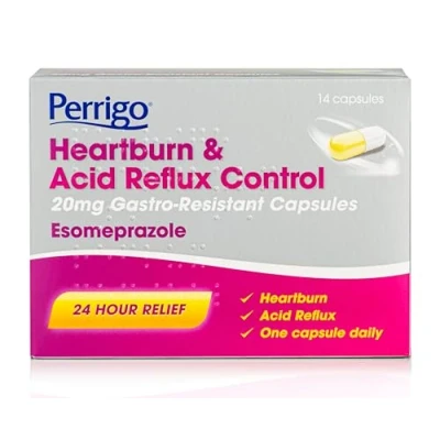Image of Esomeprazole 20mg Heartburn &amp; Acid Reflux Control 14 Capsules 24 Hour Relief