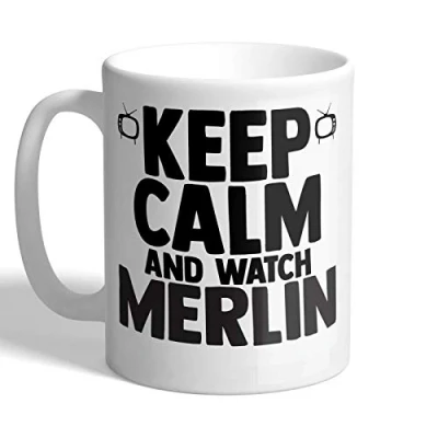 Image of I Love Mugs Keep Calm and Watch Merlin Mug, Ceramic, 11fl.oz.