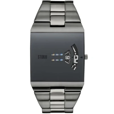 Image of STORM New REMI SQ IP MATT Grey Men&#039;s Square Watch with a Signature revolving disc Movement and Domed Glass