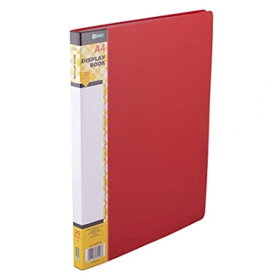 Image of D.RECT Display Book PP A4 20 Sleeves Folder Solid Presentation Offer Red