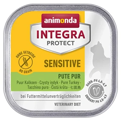 Image of animonda Integra Protect Sensitive cat, diet cat food, wet food for allergies, turkey + rice, 16 x 100g