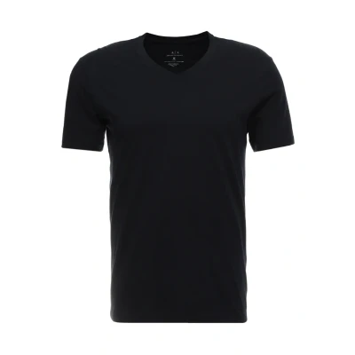 Image of Armani Exchange Men&#039;s Pima Cotton V Neck T Shirt, Blue (Navy 1510), XX Large