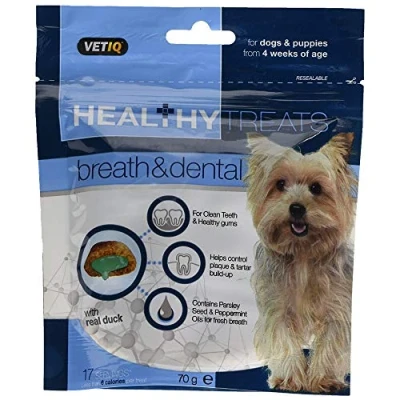 Image of Mark &amp; Chappell Healthy Treats Breath Dental For Dogs Puppies 70g