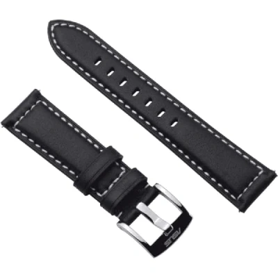 Image of ASUS VivoWatch Band Replacement Strap, Compatible With 5, Leather, Easy Installation, Metal Buckle, Careful Design, Durable, Black White Stitching