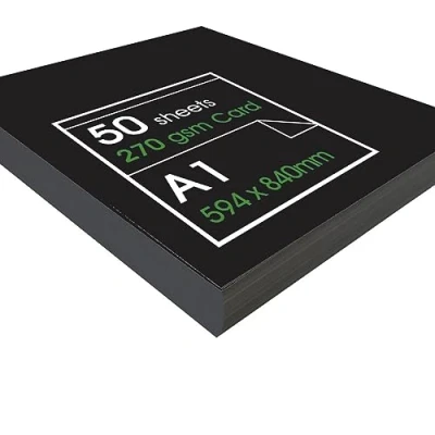 Image of Artway Enviro Recycled A1 Black Card Ideal for Presentation, Display, Mounting, Drawing and Illustration 270gsm (50 Sheets)