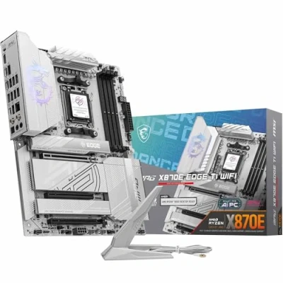 Image of MSI MPG X870E EDGE TI WIFI Motherboard, ATX Supports AMD Ryzen 9000/8000 / 7000 Processors, AM5 80A SPS VRM, DDR5 Memory Boost 8400+MT/s (OC), PCIe 5.0 x16, M.2 Gen5, Wi Fi 7, 5G LAN