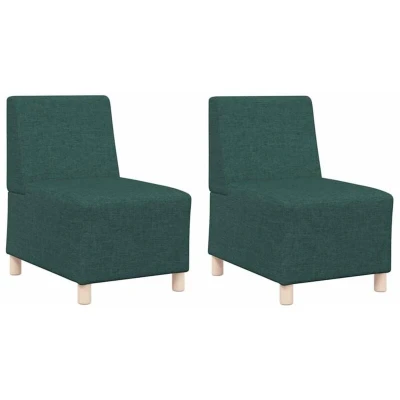 Image of vidaXL Sofa Chair 2 pcs Dark green 55 x 74 82 cm Fabric