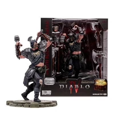 Image of McFarlane Toys Diablo IV Death Blow Barbarian 1:12 Scale Posed Figure with Interchangeable Head, 4 Weapons, Display Base, and Mystery Weapon Harness the Power of