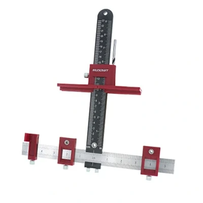 Image of Milescraft 1340 Hardware Jig Adjustable Drill Guide to Quickly Install Cabinet/Drawer Handles, Knobs and Pulls. Cabinet Template, Wood Drilling Jig, Drawer Pull Jig.