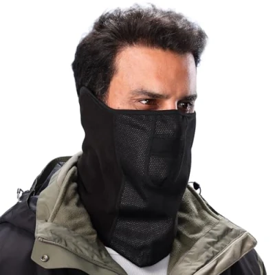 Image of Dwenarry Winter Face Mask for Cold Weather Half Balaclava,Black Ski Neck Gaiter Men Women,Face Cover Outdoor Sports
