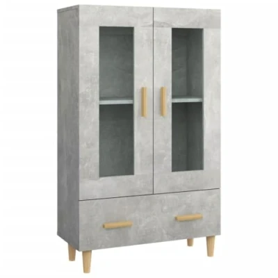 Image of vidaXL Highboard Concrete Grey Engineered Wood Tall Cabinet Cupboard Sideboard