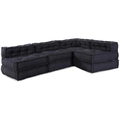 Image of vidaXL Modular Pouffes 4 pcs Anthracite Fabric