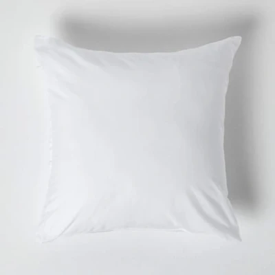 Image of HOMESCAPES White Pure Egyptian Cotton Euro Size Pillowcase 40 x cm 200 TC 400 Thread Count Percale Equivalent Pillow Case with Zip Pack of 2