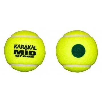 Image of Karakal low compression tennis balls, LTA transition exercise pack of 12, mid green