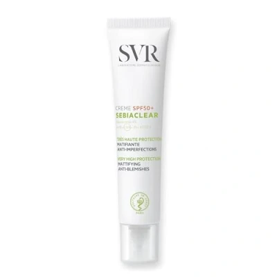 Image of SVR SEBIACLEAR Factor 50+ Sun Cream Mattifying Anti Blemish Face Sunscreen for Acne Prone, Oily + Combination Skin with 4% Niacinamide, 40ml