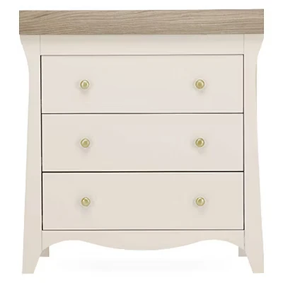 Image of CuddleCo Clara Baby Changing Unit with Drawers 2in1 Dresser &amp; Table 3 for Clothes Nappy Station Cashmere Ash Nursery Furniture