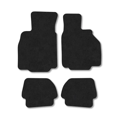 Image of Car Mats Compatible with Porsche 996 (1998 2004) Ti Tailored Fit Black Carpet Floor Set Accessory Custom 4 Pieces Anti Slip Backing &amp; Binding Trim Edge
