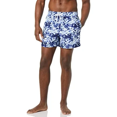 Image of Amazon Essentials Men&#039;s 5 inch Quick Dry Swim Trunk, Navy Tie Dye, XXL